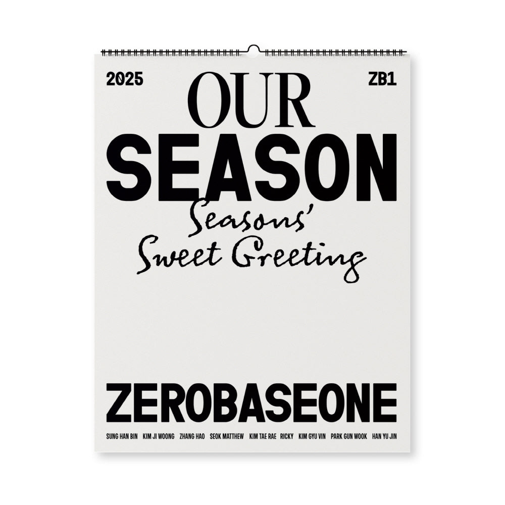 Zerobaseone 2025 Season's Greetings OUR Season Wall Calendar