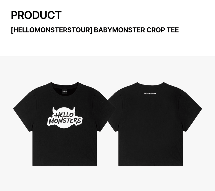 BABYMONSTER HELLO MONSTERS TOUR Official MD - CROP TEE – KPOP MARKET
