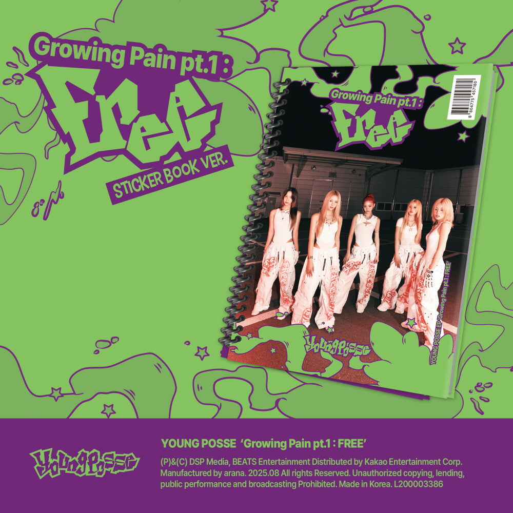 YOUNG POSSE - Growing Pain pt.1 : FREE [Sticker Book Ver.] Album