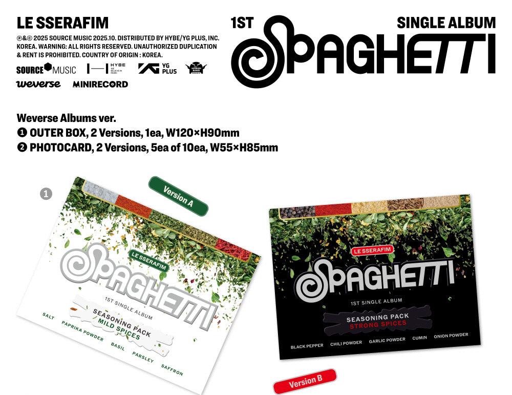 LE SSERAFIM SPAGHETTI weverse 15枚 2回目 LE SSERAFIM - Gift Random