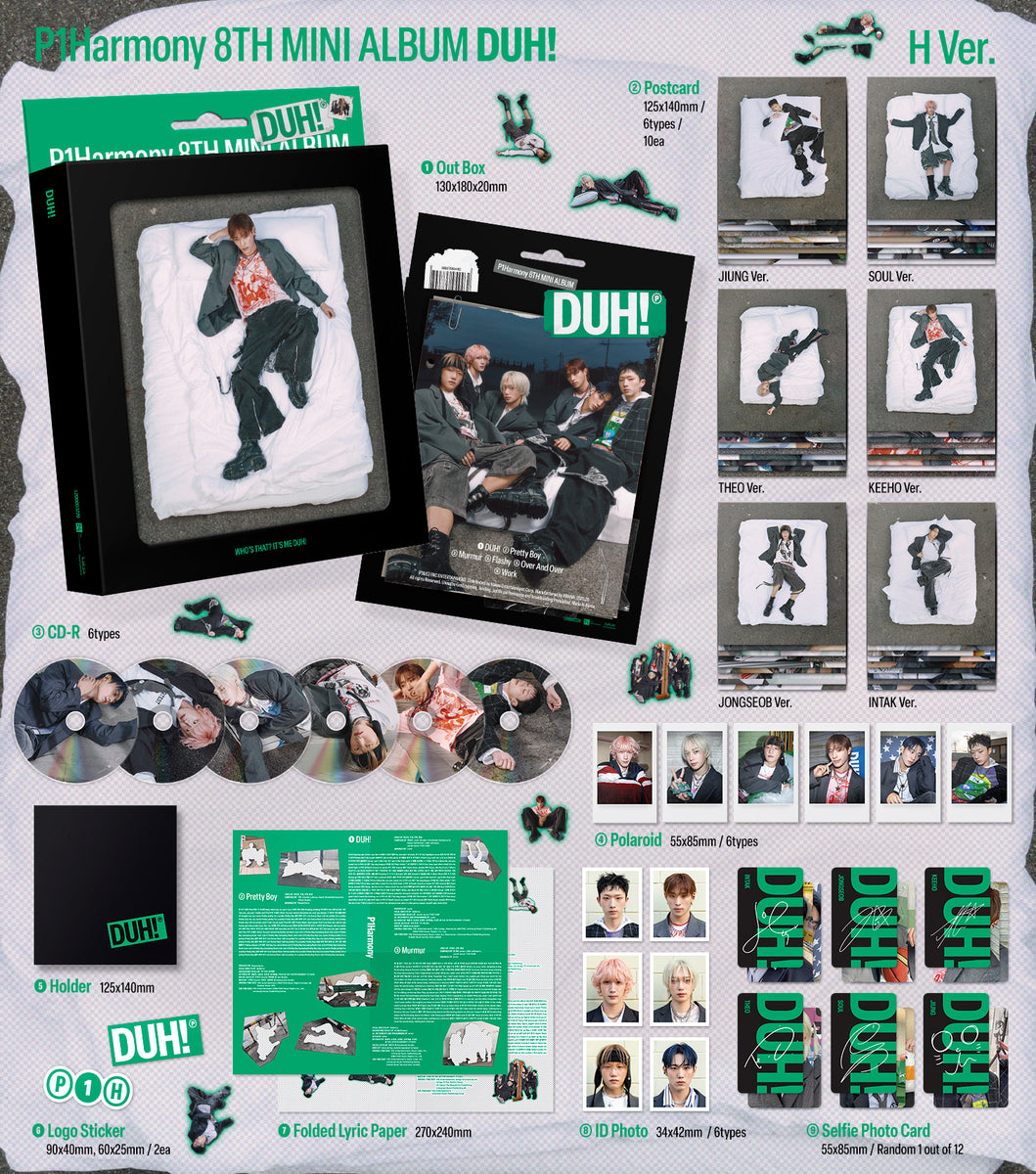 EXCLUSIVE POB] P1Harmony - 8th Mini Album Duh! H version CD+