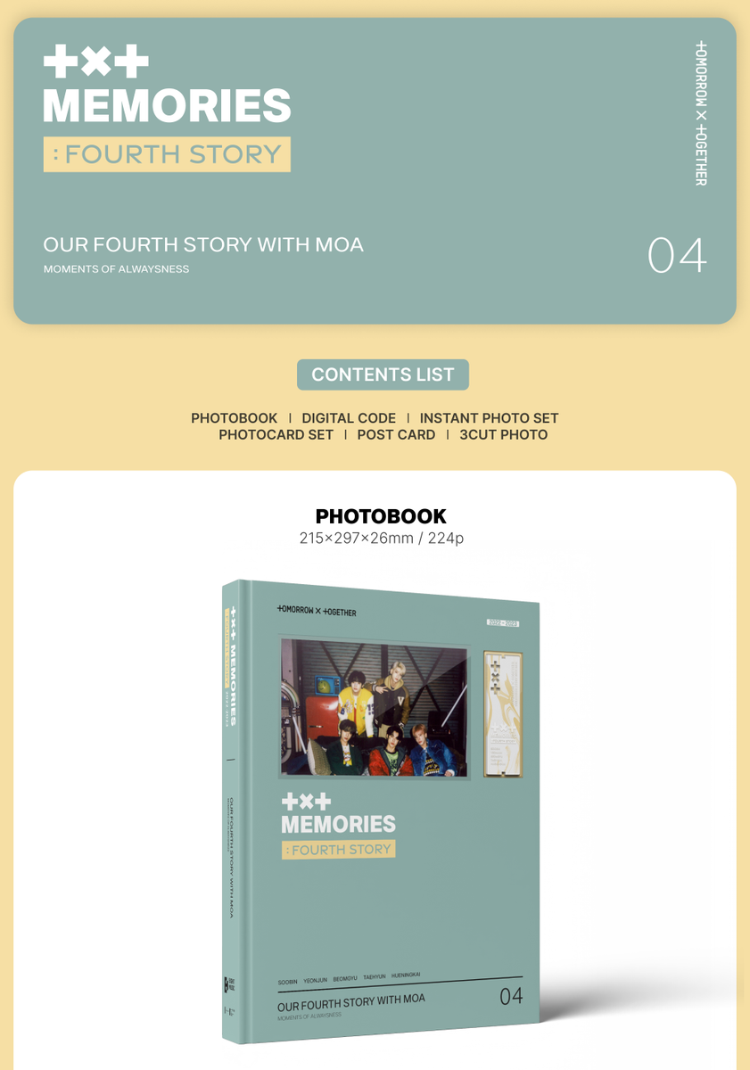 TOMORROW X TOGETHER TXT MEMORIES FOURTH STORY + Pre-Order Gift TOMORROW X TOGETHER TXT MEMORIES FOURTH STORY + Pre-Order Gift