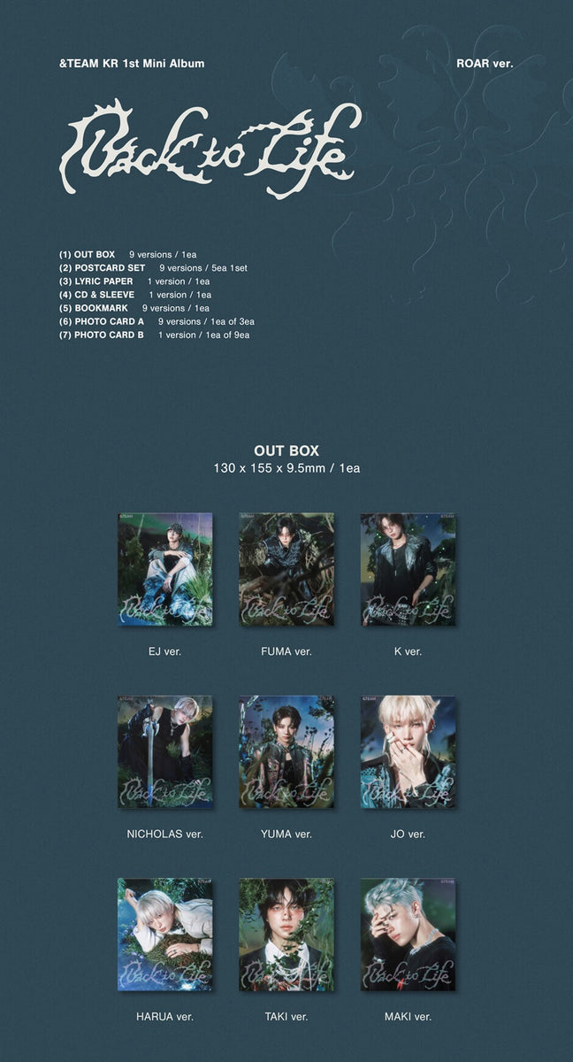 Team Back To Life [Roar Ver.] 1st Mini Album (Random Version) – CD + Fotocard Casual, Nuovo Di Zecca, Edizione Coreana