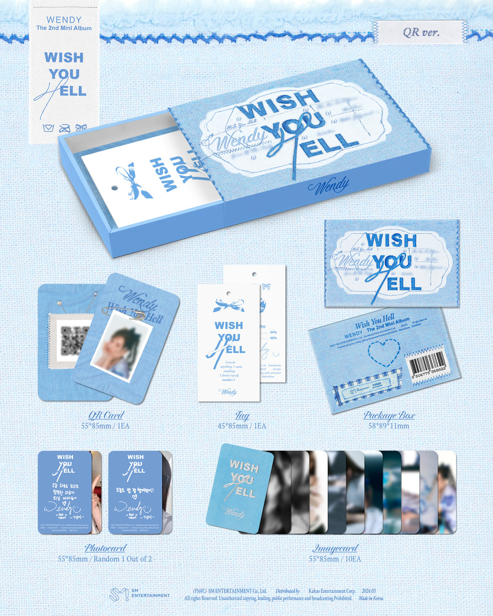 WENDY RED VELVET - 2nd Mini Album Wish You Hell QR Version - Album Ritagli K-pop - 2