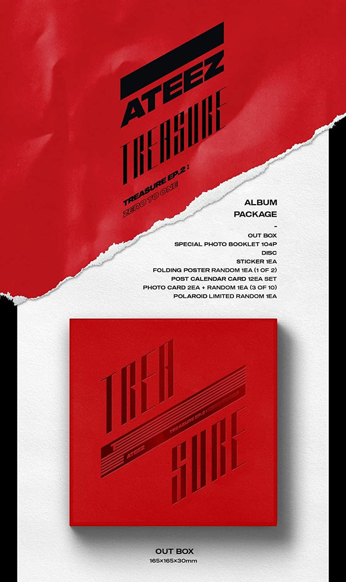 ATEEZ - TREASURE EP.2 : Zero to One Album+Extra Photocards Set