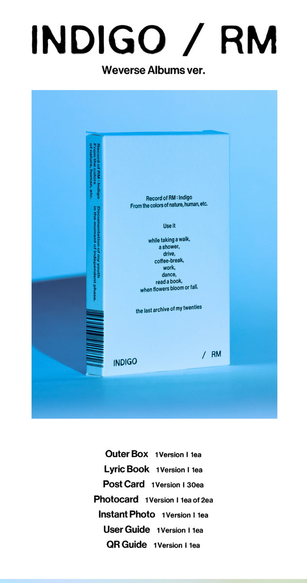 RM BTS - Indigo [Postcard Edition] Weverse Albums ver. – KPOP MARKET