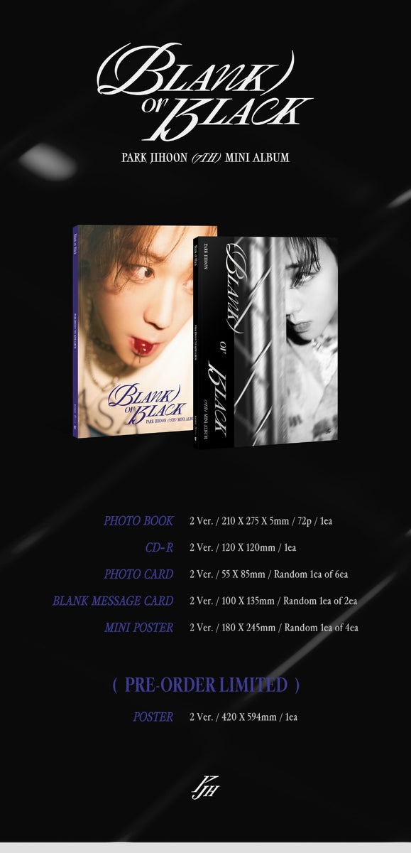 PARK JI HOON - Blank or Black CD – KPOP MARKET