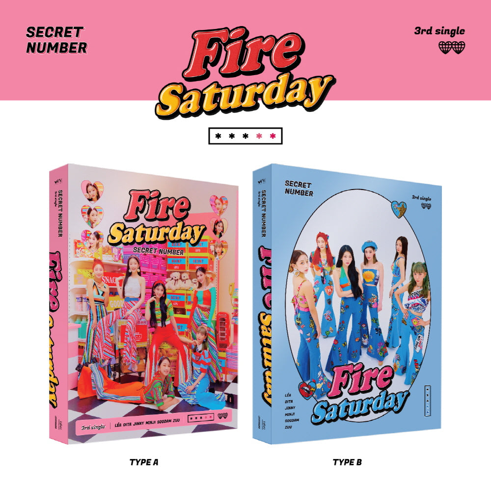 SECRET NUMBER - Fire Saturday (3rd Single Album) Album+Folded