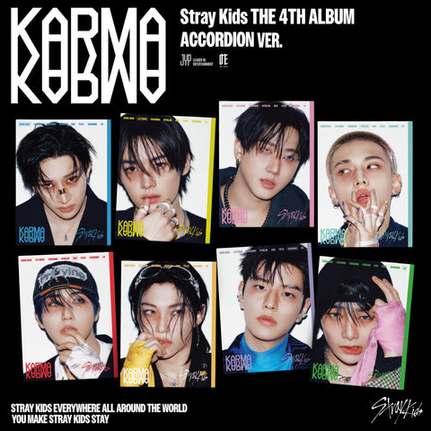 Stray Kids - Vol.4 Karma Accordion version CD+Pre-Order Gift+Extra Photocards Set