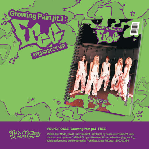 YOUNG POSSE - Growing Pain pt.1 : FREE [Sticker Book Ver.] Album