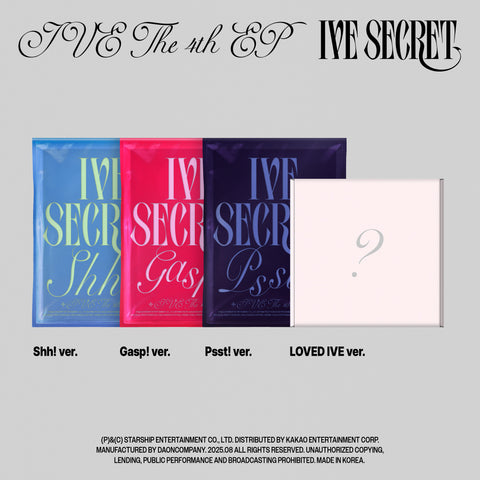 [Starship Square Exclusive POB] Ive - 4th EP Ive Secret 3 Standard Edition & 1 Limited Edition Set CD+Pre-Order Gift