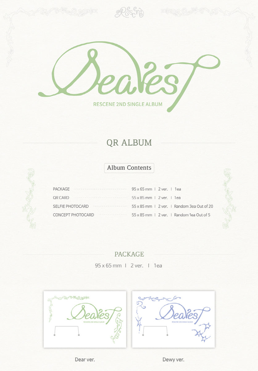 Rescene - 2nd Single Album Dearest QR version – KPOP MARKET