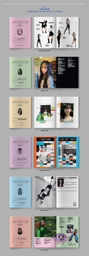 NewJeans New Jeans 1st EP Album Bluebook Version CD+Mini Poster On  Pack+Log/Pin-up Book+Phoning Manual Book+ID Card+Sticker  Pack+Photocard+Tracking