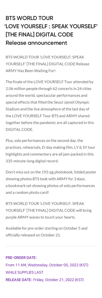 BTS - World Tour 'LOVE YOURSELF : SPEAK YOURSELF' [THE FINAL